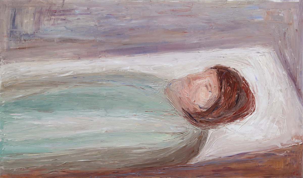 Wrobel-Kruczenkow Malgorzata, Z cyklu Obrazy Intymne, Matka (Odejscie), 120 x 200 cm, olej na plotnie, 2014.jpg_resize