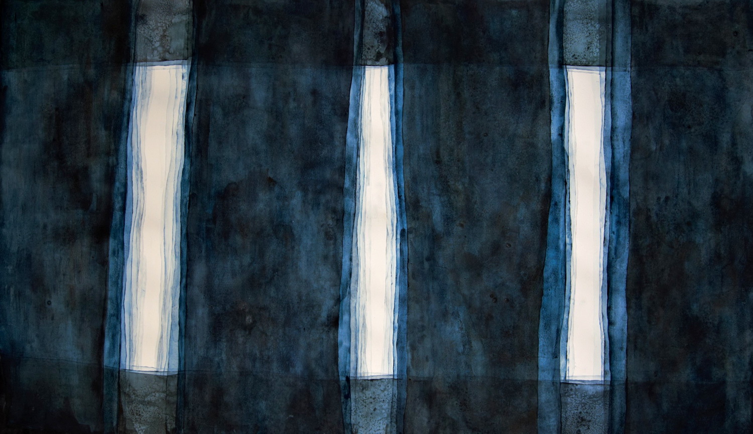 Anna Bajon, Refleksja druga, akwarela, 90x130 cm, 2022