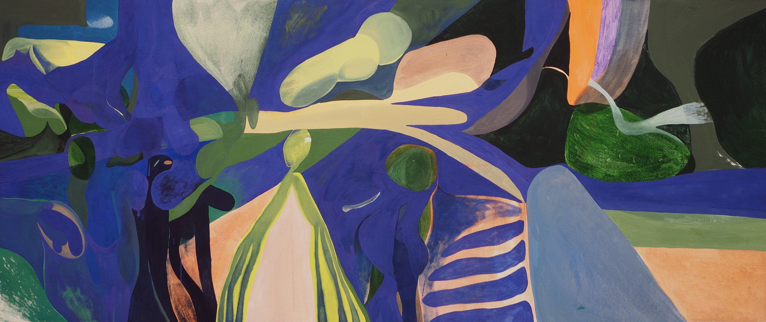 Natalia Borczi - Co się stało w Imilcinie, tempera na płótnie, 65x155 cm, 2022