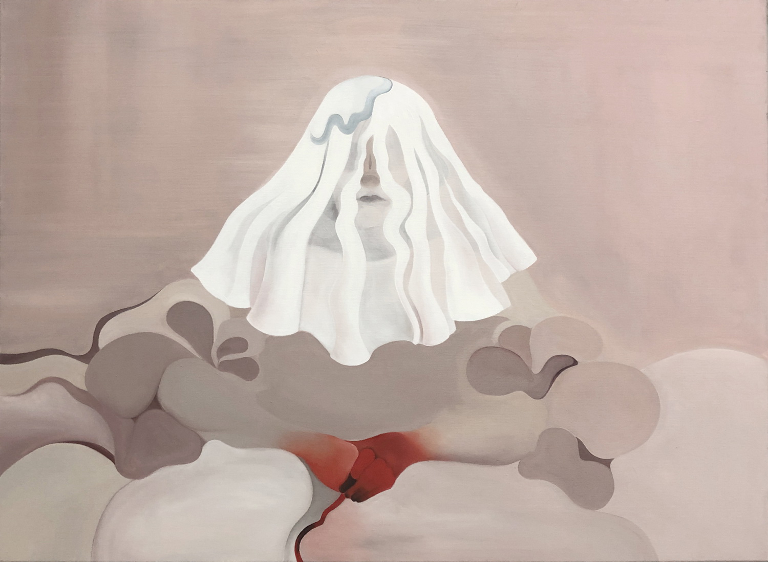 Agata Knapik, Biała niewiadoma I, olej, płótno, 120x90 cm, 2022