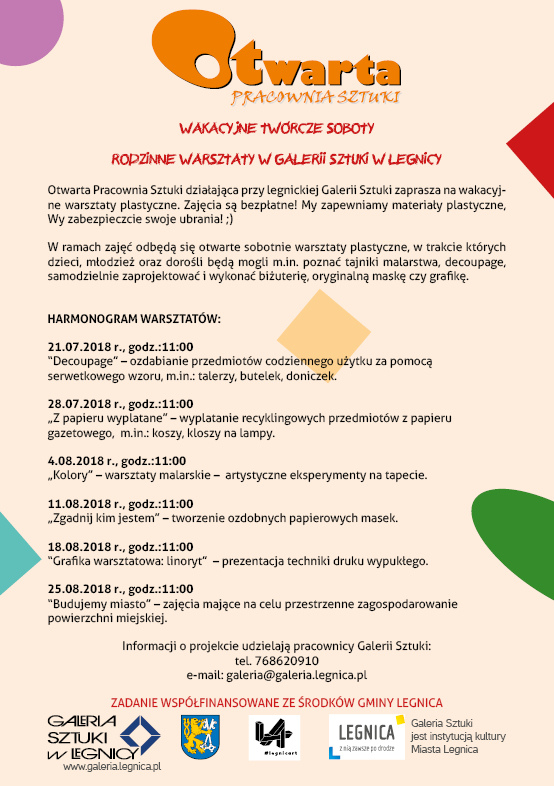 Ulotka Wakacyjne soboty 2018
